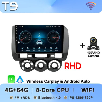 Android 14 Car Radio Multimedia Player For HONDA FIT JAZZ 2002 2003 - 2007 LHD RHD Carplay Autoradio GPS Navi 5G Wifi Bluetooth