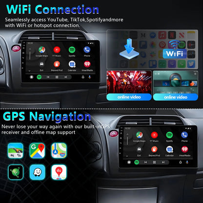 ZoeHong Android 13 Carplay GPS For Honda Civic Hatchback 2006-2011 Car Radio Multimedia Player Navigation GPS 4G Android Auto