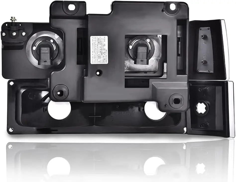 Headlights Assembly, Compatible with 1994 1995 1996 1997 1998 1999 GMC C1500 K1500 Yukon bumper Headlamp, Smoky lens Black Housi