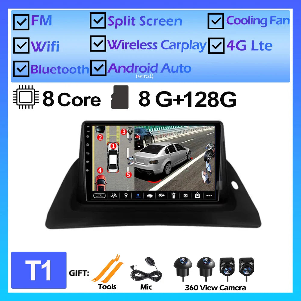 For Renault Kangoo 2015 2016 2017 2018 Android OS Car Multimedia GPS Player DSP Wireless Carplay Auto Stereo Car Radio DVD