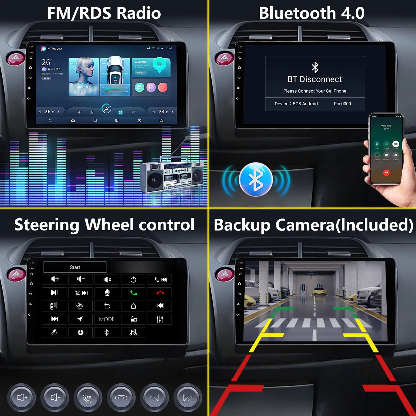 ZoeHong Android 13 Carplay GPS For Honda Civic Hatchback 2006-2011 Car Radio Multimedia Player Navigation GPS 4G Android Auto