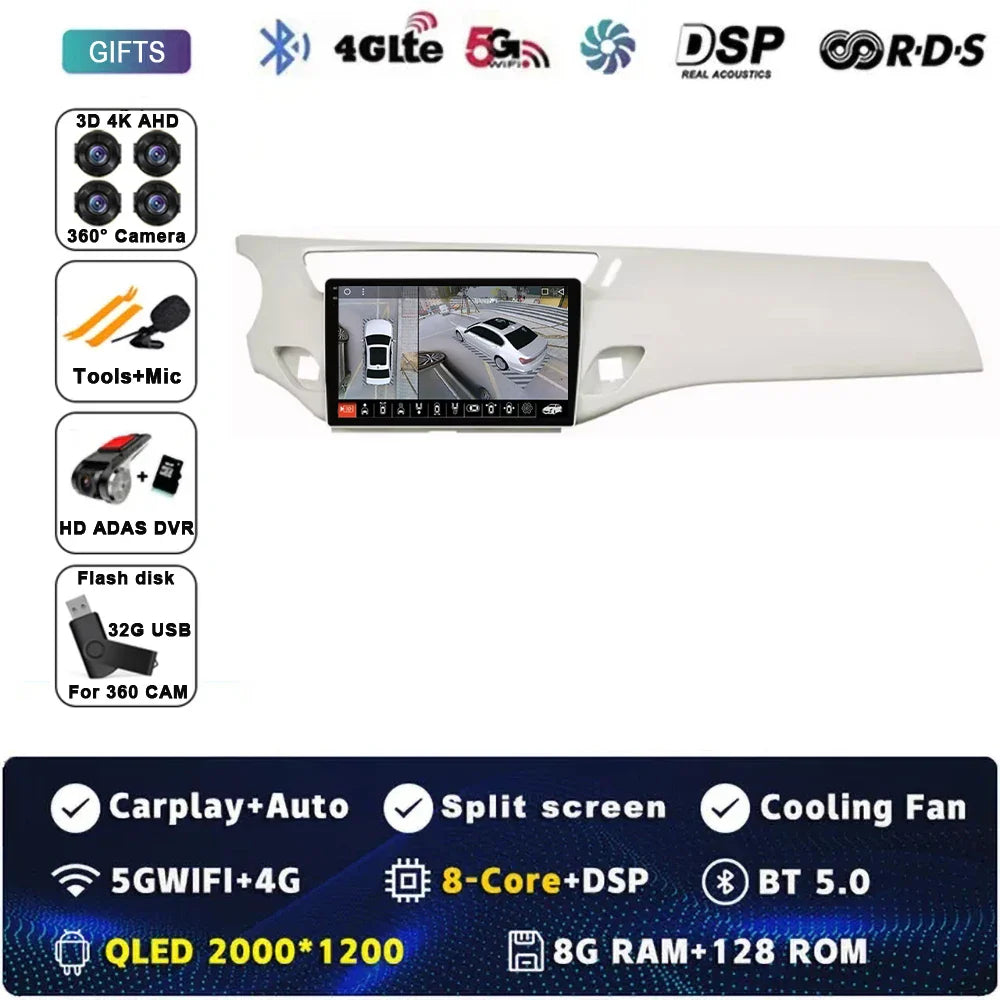 Car Radio Carplay Android 15 For Citroen C3 DS3 2010 - 2016 Navigation GPS Android Auto Multimedia Player Stereo 4G Wifi No 2din