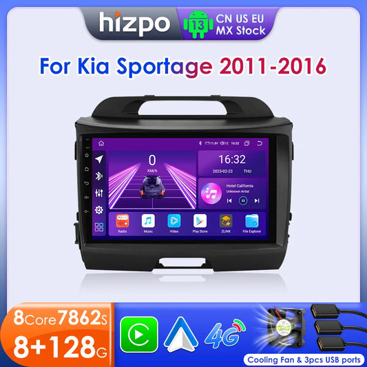 Hizpo 2 Din Android Auto Radio For KIA Sportage 3 2010-2016 2015 Carplay 4G Car Multimedia GPS 2din Autoradio WIFI RDS DSP 4G BT