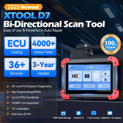 XTOOL D7 V2.0 OBD2 Scanner Automotivo Car Diagnostic Tool OBD 2 Scanner Active Test Code Reader Key Programming Tool 36+ Reset