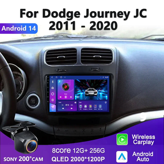 Android14 2K Incell Screen For Dodge Journey Fiat Leap 2012 - 2020 Car Dvd Auto Radio Stereo Multimedia Player GPS Navigation 5G
