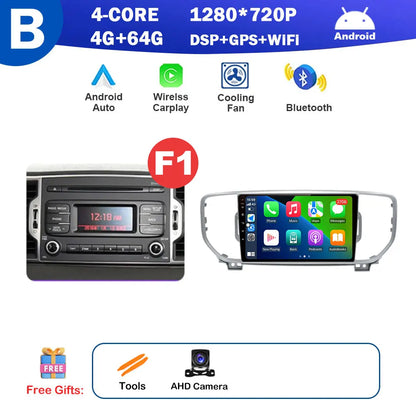9 inch for KIA Sportage 4 QL 2016 2017 2018 Android Auto Navigation GPS Split Screen Wireless Carplay DSP Stereo Bluetooth WiFi