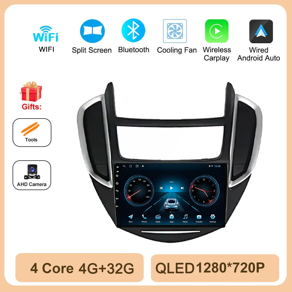 Android OS Car Radio Multimedia Stereo Player WiFi GPS Navigation Video For Chevrolet TRAX 2014 - 2016 Wireless Carplay 4G