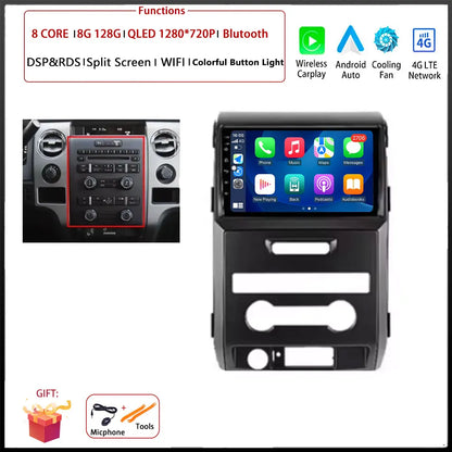 For Ford F150 P415 Raptor 2008 - 2014 Car FM/AM DSP 4G Android OS Carplay Auto WIFI  Radio Stereo Multimedia Player 2din BT 5.0