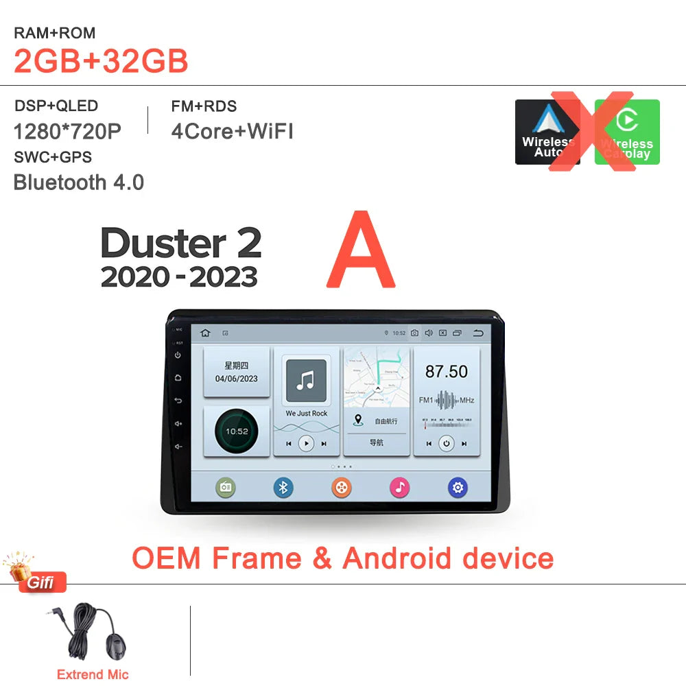 Android 14 For Renault Duster HM 2 II 2020 - 2023 Arkana 1 I 2019 - 2023 Car Radio Multimedia Video Player Navigation stereo DVD