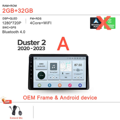 Android 14 For Renault Duster HM 2 II 2020 - 2023 Arkana 1 I 2019 - 2023 Car Radio Multimedia Video Player Navigation stereo DVD