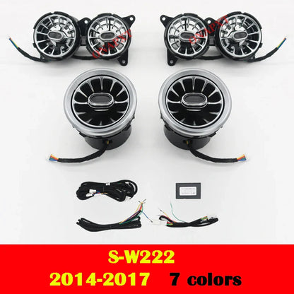 For Benz C/GLC/A/CLA/GLA/E/S/G For AMG W205 X253 W176 W117 W156 W213 W222 W464 Led Turbine Nozzle Ambient Light Air Vent Lamp