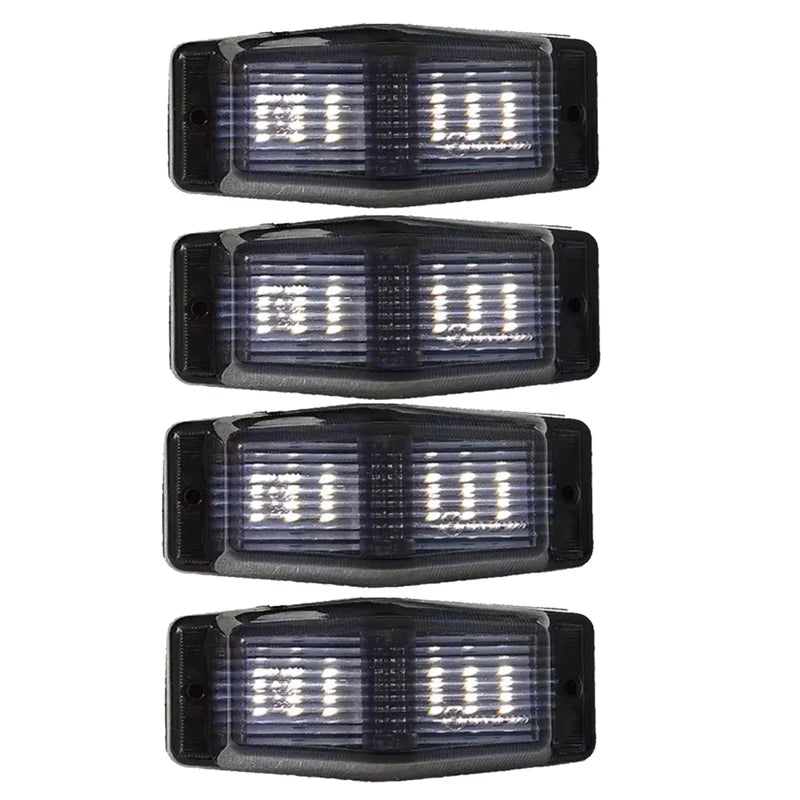 4Pcs Smoked White Front Grill Light LED Marker Lamp For Scania Volvo Man Benz Truck Lorry Double Burner Indicator Light