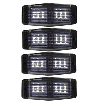 4Pcs Smoked White Front Grill Light LED Marker Lamp For Scania Volvo Man Benz Truck Lorry Double Burner Indicator Light