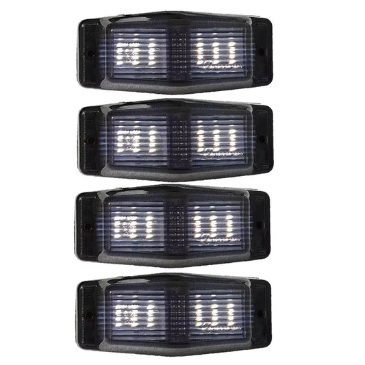 4Pcs Smoked White Front Grill Light LED Marker Lamp For Scania Volvo Man Benz Truck Lorry Double Burner Indicator Light