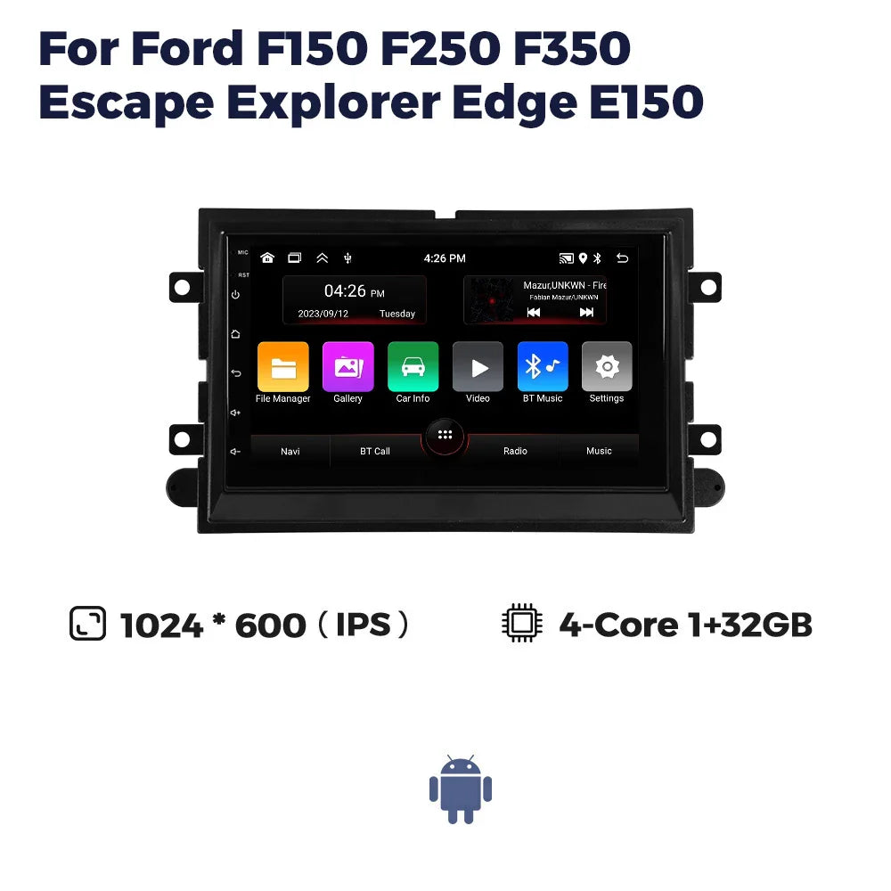 MEKEDE Android 13 2 Din GPS Multimedia Player For Ford 500 F150 Explorer Edge Escape Sport Lincoln Expedition Mustang Car Radio