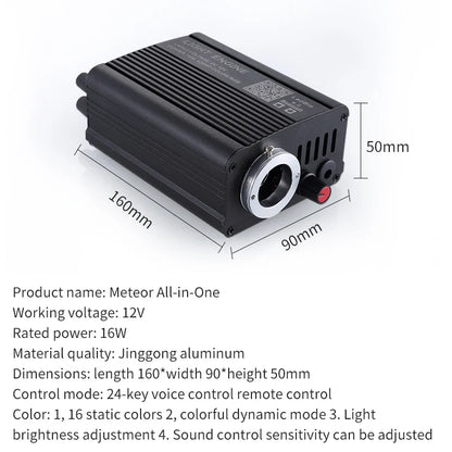Car Starry Sky Ceiling Fiber Optic Light Colorful Rgbw Full Color Remote Control App Control Car Atmosphere Guide Light Starry Sky Light