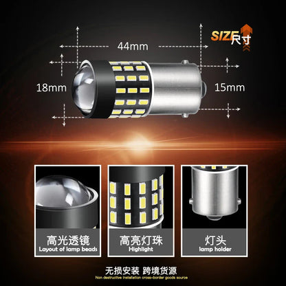 JIACHI Wholesale 100PCS BAY15D 1157 P21/5W Led Car Bulb 1156 BAU15S T25 3157 7443 Brake Lights Daytime Running Lamp DRL DC12-24V