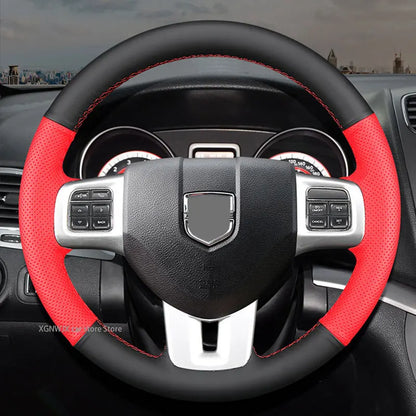For Dodge JCUV Coolway 2013 Year 3.6L Customized Car Steering Wheel Cover Leather Hand Suture Non-slip Special Made Accessories