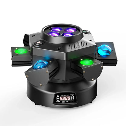 Yiflamefly 150W Moving Head DJ Lights 6 Arms Party Lights RGBW 4IN1 LED Stage Lighs DMX512 For Wedding Party Disco KTV Wedding power tools