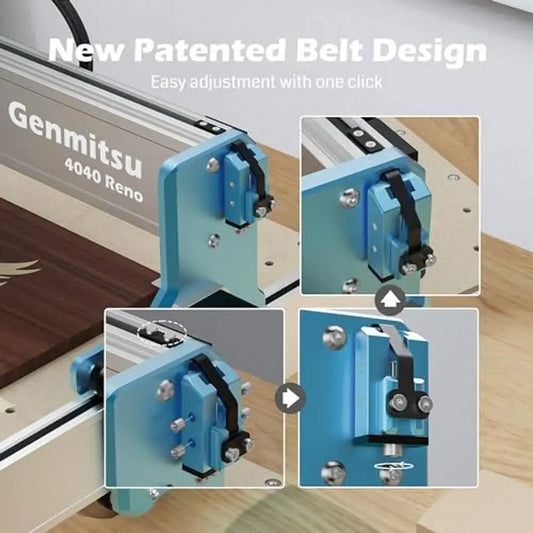 4040 CNC Router Woodworking Acrylic Cutter Metal Engraver 400 x 400mm Workspace Belt Driven Quieter Movement Precise Cuts Sturdy power tools