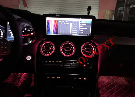 LED For Benz C/GLC Coupe W205 X253 C43 C63 C200 C180 Car Decorative Lamp MB Nozzle Air Vent 3D Tweeter Speaker Ambient Light