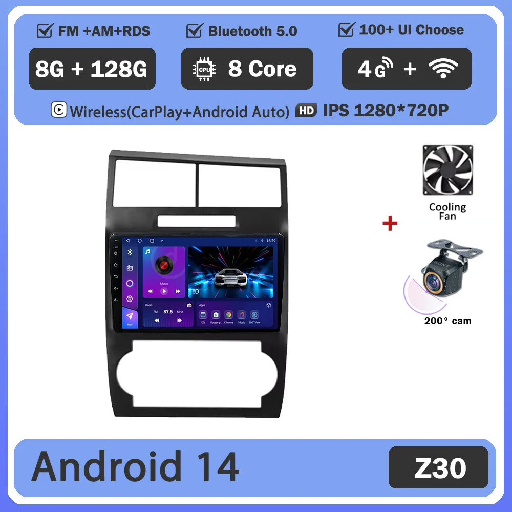 Android 14 For Dodge Charger LX 2005 - 2010 For Dodge Magnum 2 2003 - 2007 Car Radio Multimedia Video Player Navigation stereo