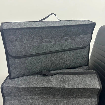Gray Anti Slip Compartment Boot Storage Organizer Tool Car Storage Bag Car Trunk Organizer Soft Felt Storage Box Car Accessories power tools