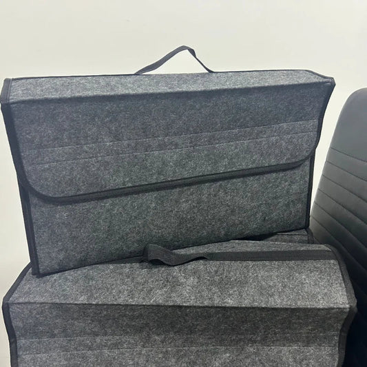 Gray Anti Slip Compartment Boot Storage Organizer Tool Car Storage Bag Car Trunk Organizer Soft Felt Storage Box Car Accessories power tools