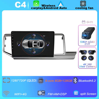 Android 14 Car Radio for Honda Stepwgn 2.0 RK 2009-2013-2015 Multimedia Video GPS Player BT Carplay 2din Navigation NO 2din