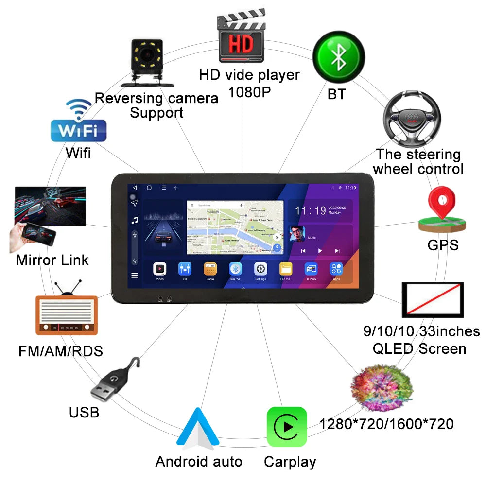Car Radio For KIA Soul 2014-2017  2Din Android Stereo DVD GPS Navigation Video Player Multimedia Carplay Android Auto BT WIFI QL