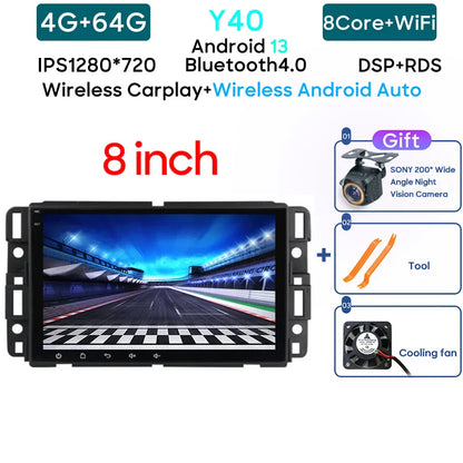 Car Radio Carplay Android Player For Chevrolet Silverado Impala GMC Yukon Acadia Sierra Navigation GPS 5G Wifi Video No 2din DVD