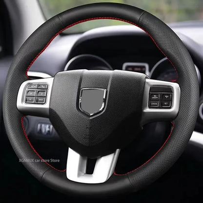 For Dodge JCUV Coolway 2013 Year 3.6L Customized Car Steering Wheel Cover Leather Hand Suture Non-slip Special Made Accessories