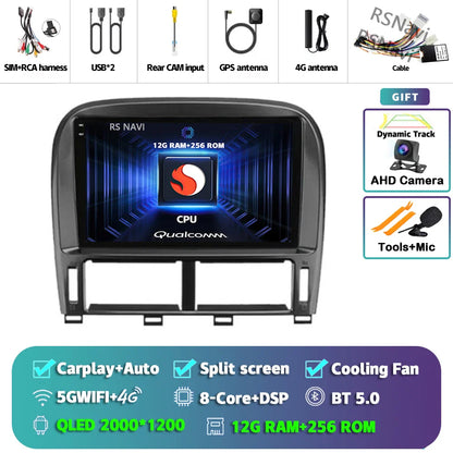 Android 14 Carplay Auto Car Radio Multimedia Player For Lexus LS430 XF30 LS 430 2000 - 2006 DSP Autoradio Stereo 2din Head Unit