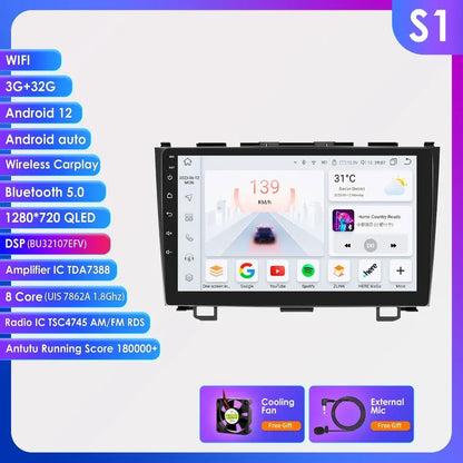 Hizpo Car Radio for Honda CRV CR-V 2007-2011 Multimedia Video Player Navigation Stereo GPS Android 13 Carplay Head Unit No DVD
