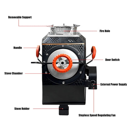 Wood Burning Camping Stove, Smoke-Free Outdoor camp Cooking Stove, Ideal for Motorhomes, Heating Solutions, Garden Parties, and