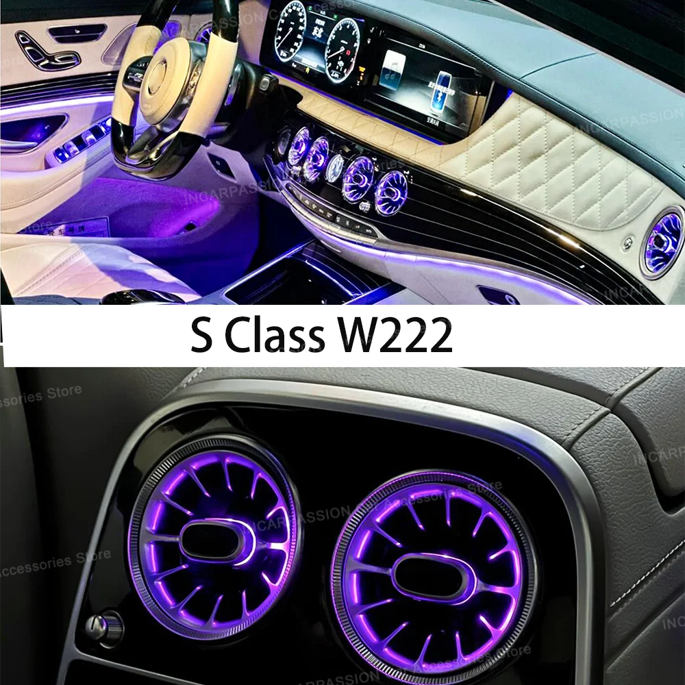 Upgrade LED Turbine Nozzle Ambient Light for Mercedes Benz W213/W205/X253/W222/W223/W206 C/E/GLC/S-Class Air Vents