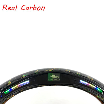For Dodge Ram Car Interior Accessories Customized LED Forged Carbon Fiber Steering Wheel with Shift Paddle