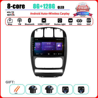 Car Radio Multimedia Player Android 14 System for Dodge Caravan 4 For Chrysler Grand Voyager RS 2000 - 2012 GPS Navi WiFi BT