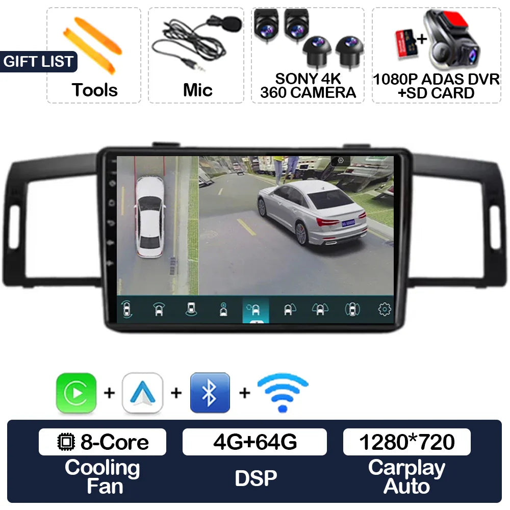 Android 15 Head Unit For Infiniti M35 2003 - 2010 Nissan Fuga 2005 - 2010 Car Radio Multimedia Video Player CarPlay Auto 4G WIFI