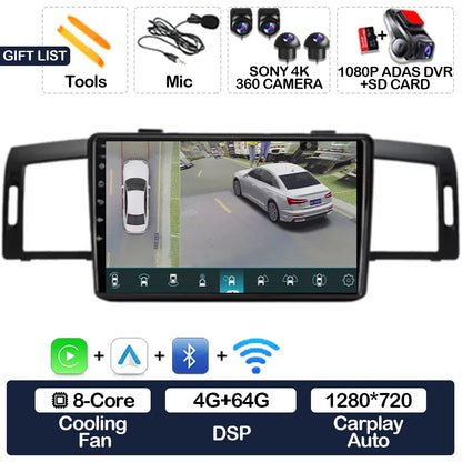 Android 15 Head Unit For Infiniti M35 2003 - 2010 Nissan Fuga 2005 - 2010 Car Radio Multimedia Video Player CarPlay Auto 4G WIFI