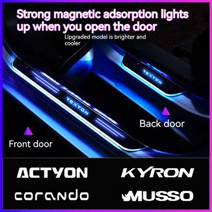 Car door welcome light pedal threshold light car atmosphere light For Ssangyong Korando Rexton Kyron chairman Actyon Rodius