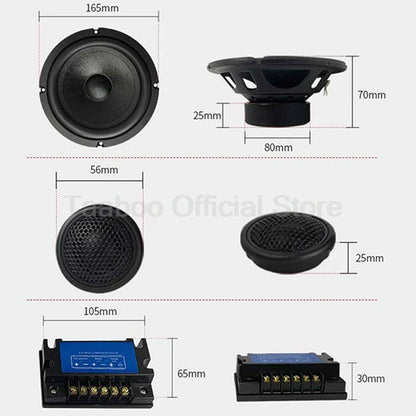 6.5Inch Super Subwoofer with Tweeter Car Coaxial Horn Speaker Modification 120W High Power HiFi Speaker Car Audio Stereo Speaker