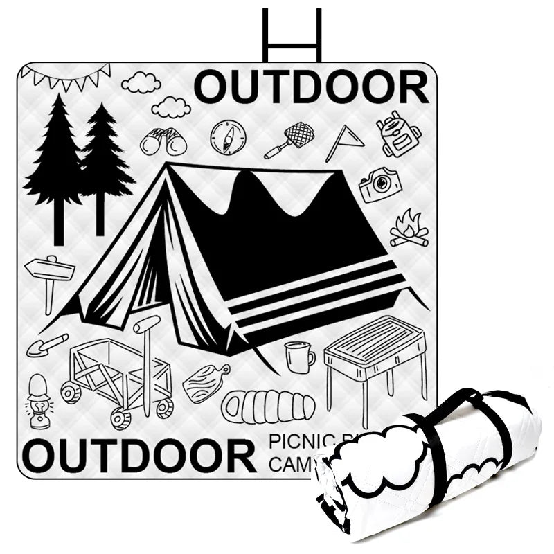 Ultrasonic Picnic Mat Thickened Waterproof Beach Blanket Camping Tent Grassland Mat Outdoor Sleeping Pad Camping Accsesorios