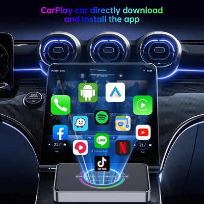 BRUXE 2025 V1 CarPlay Smart Box Android 12 Wireless CarPlay Adapter Android Auto AI Box for Netflix IPTV YouTube