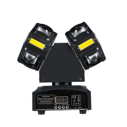 2 Arms Rotating Moving Head Light 8PCS Beads Stage Effect RGBW Beam Laser Strobe Disco Party DMX Sound Control Light power tools