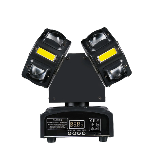 2 Arms Rotating Moving Head Light 8PCS Beads Stage Effect RGBW Beam Laser Strobe Disco Party DMX Sound Control Light power tools