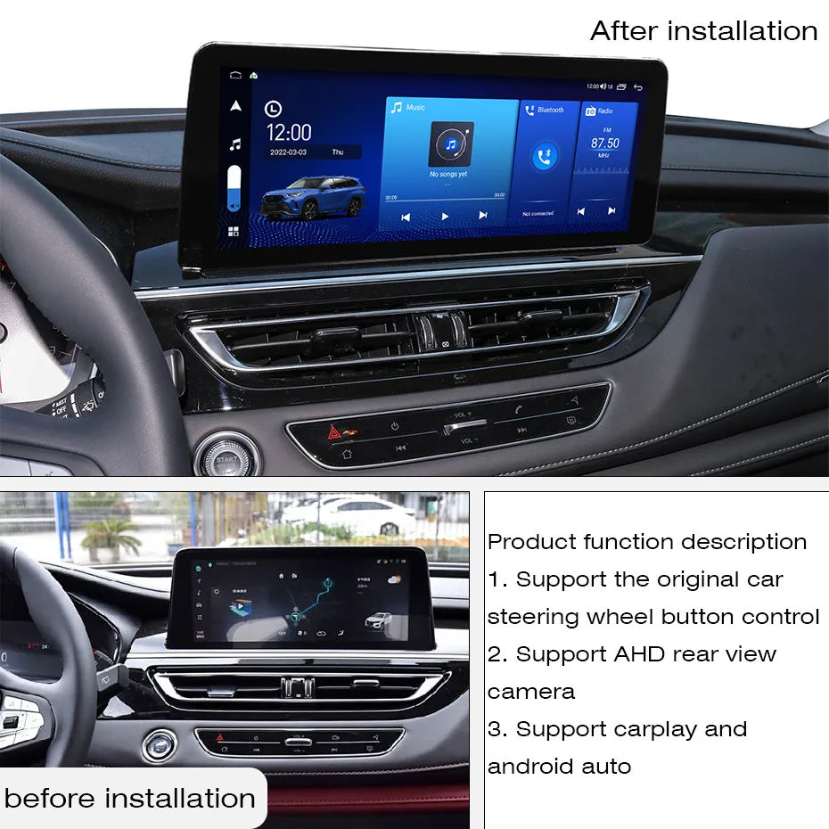 For CHANGAN CS75 2019-2022  Android13 12.3inch 2400*896 2K screen  QLED 8Core 8+256G Car Multimedia Player Stereo Radio