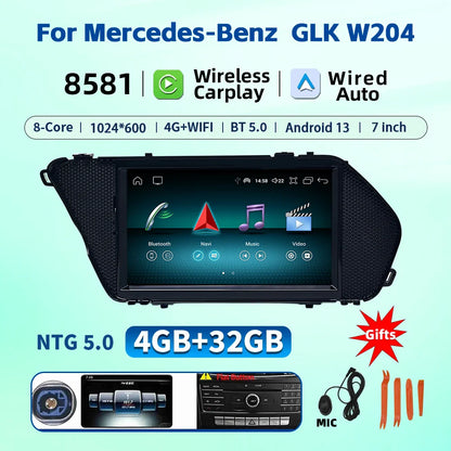 7 Inch Carplay Android 13 Auto Car Intelligent Systems For Mercedes Benz E Class W212 A207 X204 DSP Stereo Touch Screen