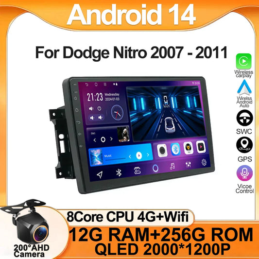 Android Car Radio For Dodge Nitro 2007 - 2011Wireless Carplay Android Auto Car Multimedia Player GPS Navigation DSP RDS BT