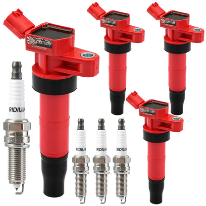 4 Ignition Coil UF611 & Spark Plug For 2011-15 Hyundai Kia Optima Sonata 2.4L L4